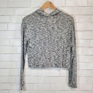 ANTISTAR Womns Lightweight Cropped Pullover Hooded Sweatshirt Small Heather Gray